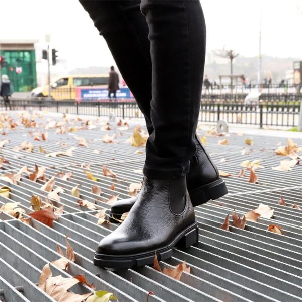 İBAY 207 ROMEO KALİTELİ HAKİKİ DERİ ERKEK SİYAH BOT SİYAH FLOTER - 38